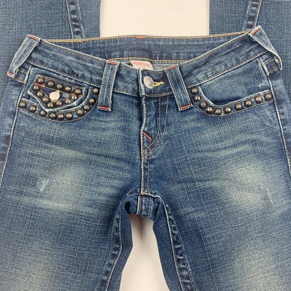 True Religion Joey Studded Western/Cowgirl Bootleg Jean's Women's Size 26 - Picture 3 of 11